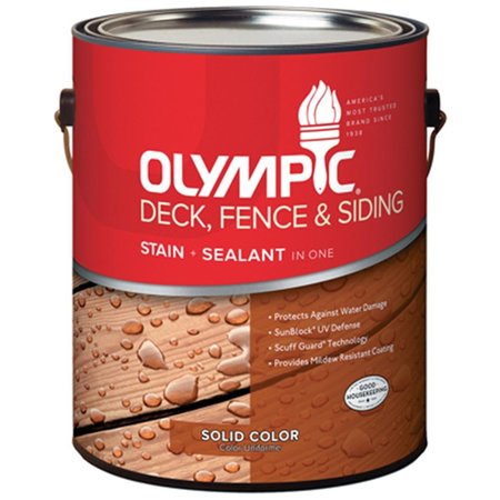 OLYMPIC 53202A-01 Clear Tint Base Deck Fence & Siding Stain, Gallon OL574197